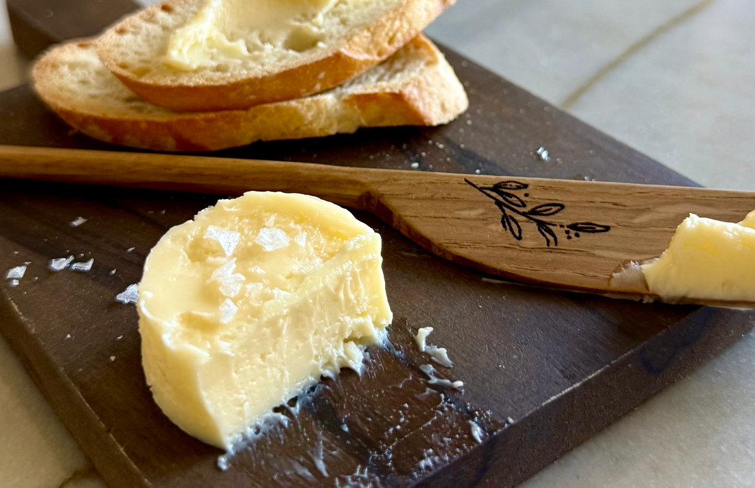 Making cultured butter at Parker Hill Provisions in Healdsburg cooking class